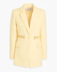 Rebecca Vallance Claire chain-embellished bouclé-tweed blazer - Yellow Yellow