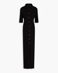 BITE Studios Open-back jersey maxi shirt dress - Black Black