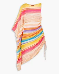 Missoni Asymmetric one-sleeve striped knitted coverup - Multicolor Multicolor