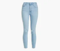 Cult distressed high-rise skinny jeans - Blue
