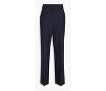 Stretch-wool wide-leg pants - Blue