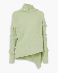 Marques ' Almeida Asymmetric ribbed cotton sweater - Green Green