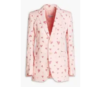 Jacquard cotton-twill blazer - Pink