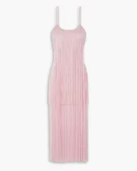 Alexander Wang Fringed stretch-knit mini dress - Pink Pink