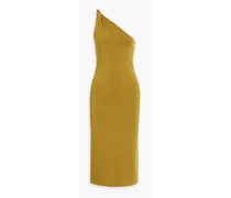 Persephone one-shoulder stretch-knit midi dress - Yellow