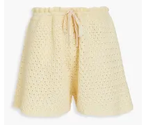 Crocheted cotton shorts - Yellow