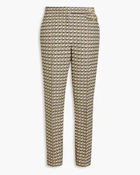 Tory Burch Printed twill slim-leg pants - White White