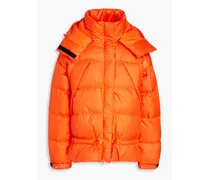Quilted printed ripstop hooded jacket - Orange