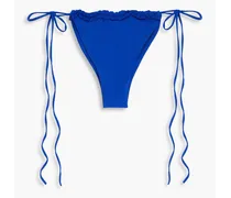 Ruffled mid-rise bikini briefs - Blue