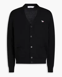 Kitsuné Appliquéd wool cardigan - Black Black