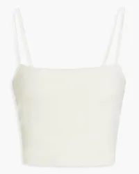 Jacquemus Pomelo cropped stretch-jersey top - White White