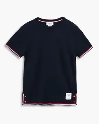 Thom Browne Cotton-jersey Henley T-shirt - Blue Blue