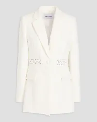 Rebecca Vallance Claire chain-embellished bouclé-tweed blazer - White White