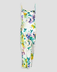 NICHOLAS Skyler draped floral-print silk-satin midi dress - Multicolor Multicolor