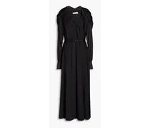 Twisted crepe midi dress - Black