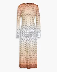 Missoni Metallic knitted midi dress - Orange Orange