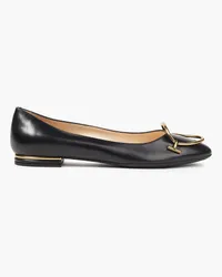 TOD'S Embellished leather ballet flats - Black Black