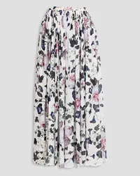 Erdem Lindie gathered floral-print crepe de chine maxi skirt - Pink Pink