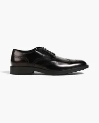 TOD'S Perforated polished-leather brogues - Black Black