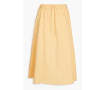 Cotton-poplin midi skirt - Orange