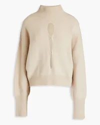 Zeynep Arcay Cutout cashmere and wool-blend turtleneck sweater - Neutral Neutral