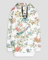 RED Valentino Printed French cotton-terry hoodie - White White