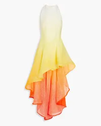 Zimmermann Asymmetric dégradé gauze maxi dress - Yellow Yellow