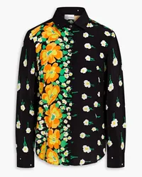 RED Valentino Floral-print silk crepe de chine shirt - Black Black