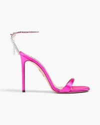 Aquazzura Crystal-embellished satin sandals - Pink Pink