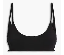 Cutout stretch-knit bra top - Black