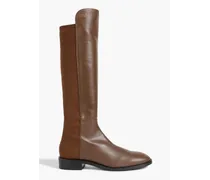 Keelan leather and neoprene knee boots - Brown