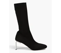 Stretch-knit sock boots - Black