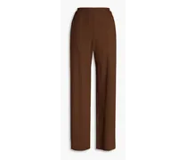 Mélange stretch-wool wide-leg pants - Brown