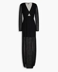 SEMSEM Norah embroidered mesh gown - Black Black