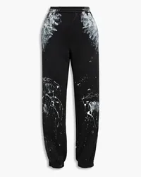 Balenciaga Painted French cotton-blend terry track pants - Black Black