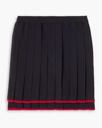 Thom Browne Striped pleated wool-blend mini skirt - Blue Blue