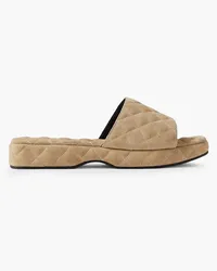 by FAR Lilo quilted suede slides - Neutral Neutral