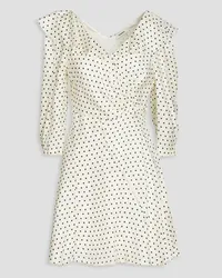 Sandro Ruffled polka dot twill mini dress - White White