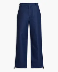 Marni Embroidered satin-twill straight-leg pants - Blue Blue