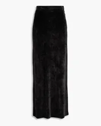 Balenciaga Crushed-velvet midi skirt - Black Black