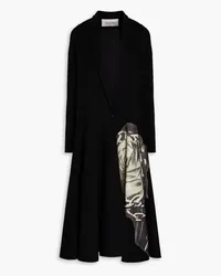 Valentino Garavani Printed brushed wool and cashmere-blend felt coat - Black Black