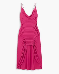 Dion Lee Ventral asymmetric pintucked draped jersey dress - Pink Pink