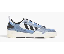 Adi2000 smooth and snake-effect leather sneakers - Blue