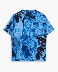 Dunhill Printed cotton-jersey T-shirt - Blue Blue