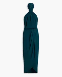 Shona Joy Draped satin halterneck midi dress - Green Green