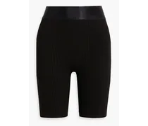 Ribbed-knit shorts - Black
