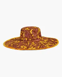 Zimmermann Fringed paisley-print linen sunhat - Yellow Yellow