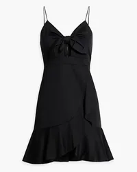 Alice + Olivia Alice Olivia - Hilda cutout bow-embellished cotton-blend mini dress - Black Black