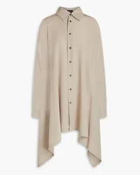 Eskandar Draped silk crepe de chine shirt - Neutral Neutral