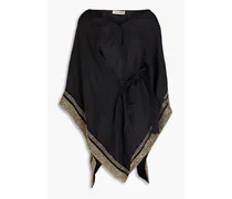 Sequin-embellished ramie kaftan - Black